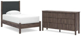 Pamytta Upholstered Panel Platform Bed and Dresser