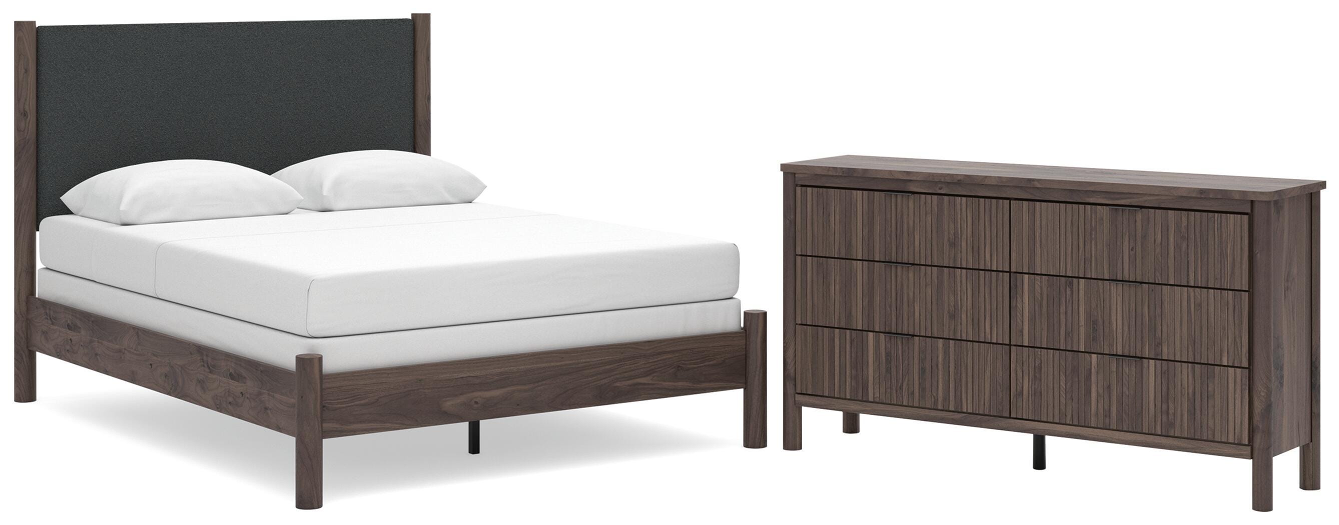 Pamytta Upholstered Panel Bed and Dresser