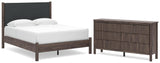 Pamytta Upholstered Panel Platform Bed and Dresser