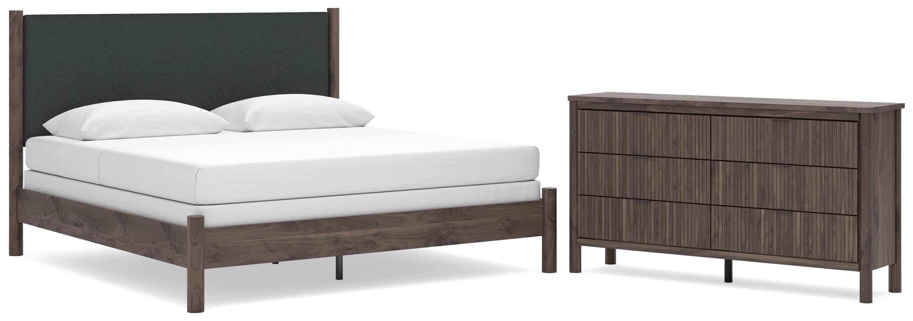 Pamytta Upholstered Panel Bed and Dresser