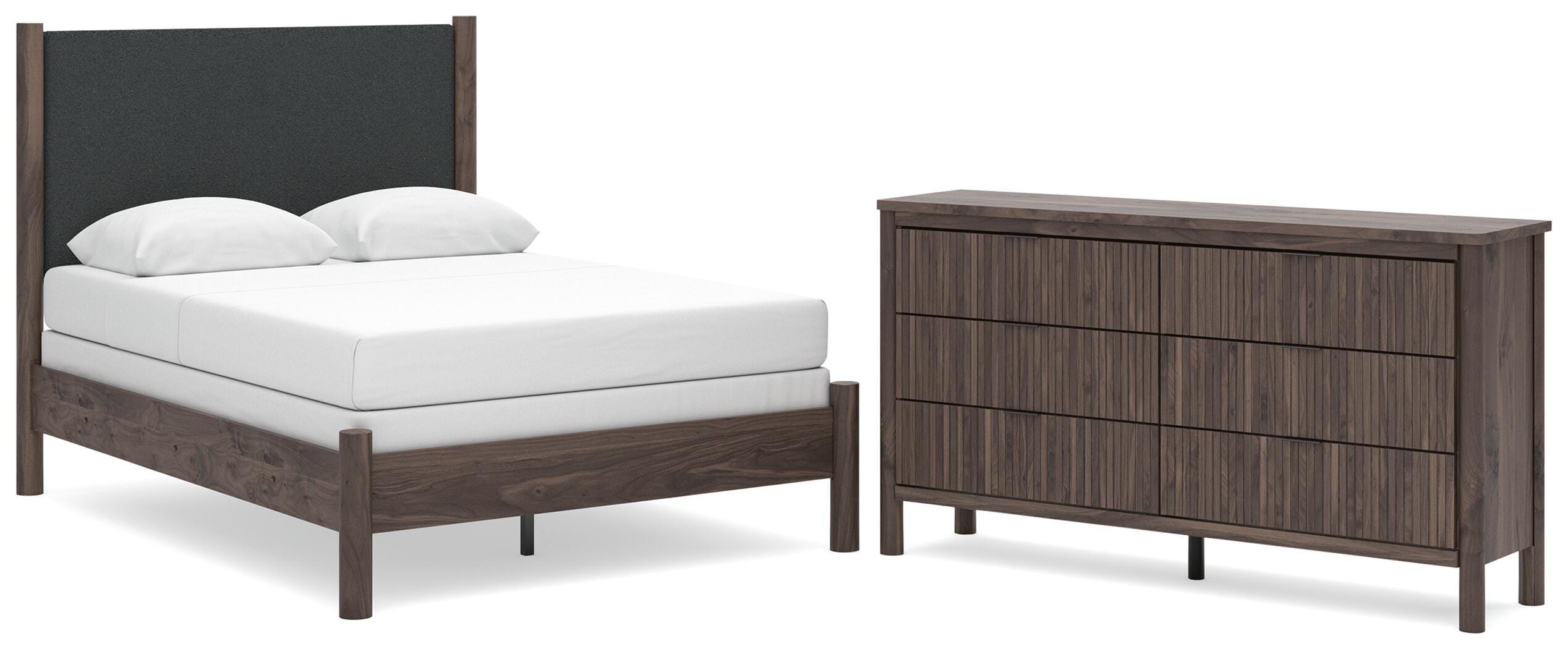 Pamytta Upholstered Panel Bed and Dresser