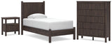 Pamytta Panel Platform Bed, Chest and Nightstand