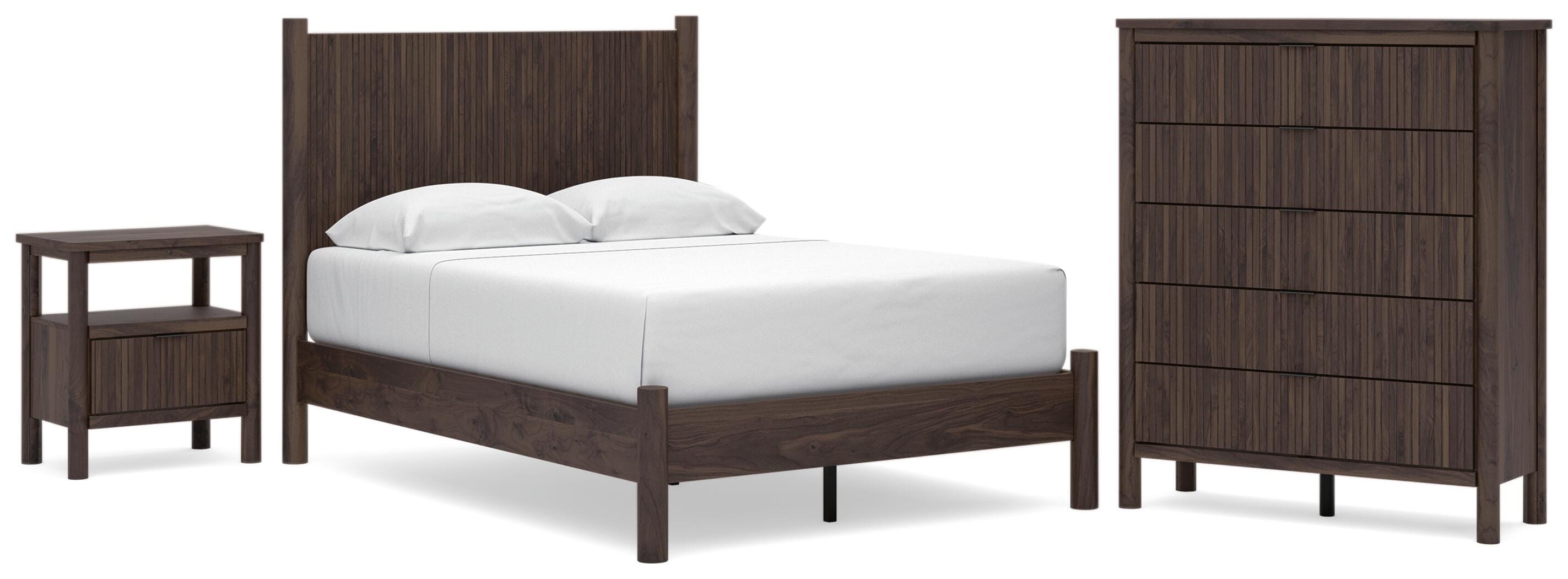 Pamytta Panel Platform Bed, Chest and Nightstand