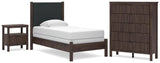 Pamytta Upholstered Panel Bed, Chest and Nightstand