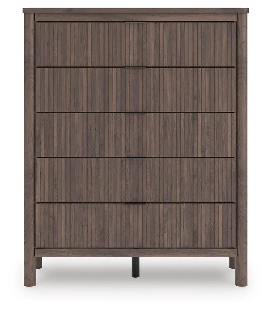 Pamytta Upholstered Panel Bed, Chest and Nightstand