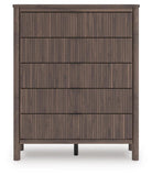 Pamytta Upholstered Panel Platform Bed, Chest and Nightstand