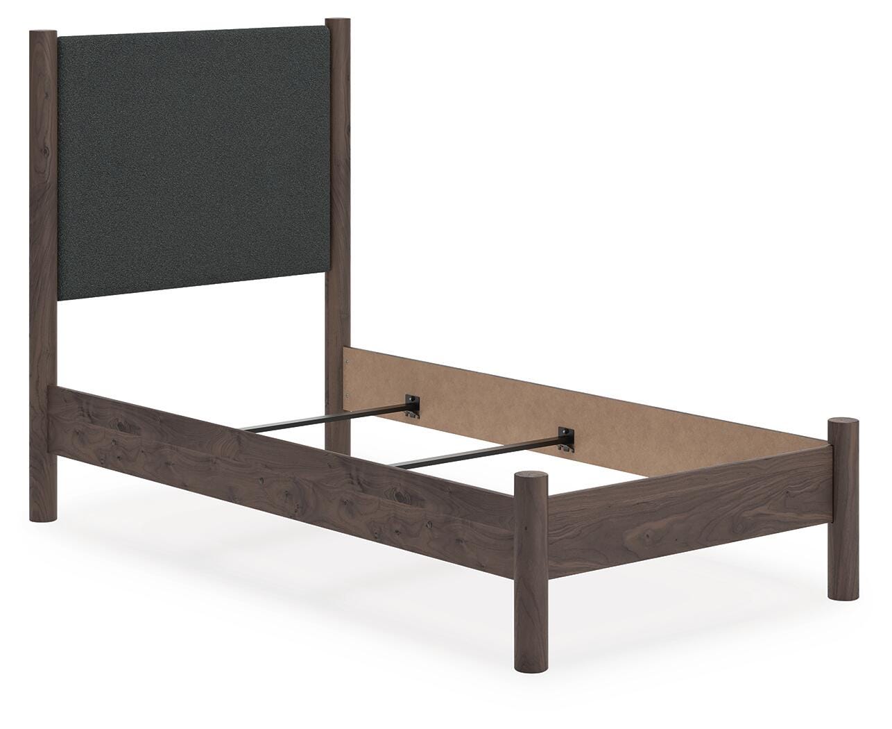 Pamytta Upholstered Panel Bed, Dresser, Mirror and Chest