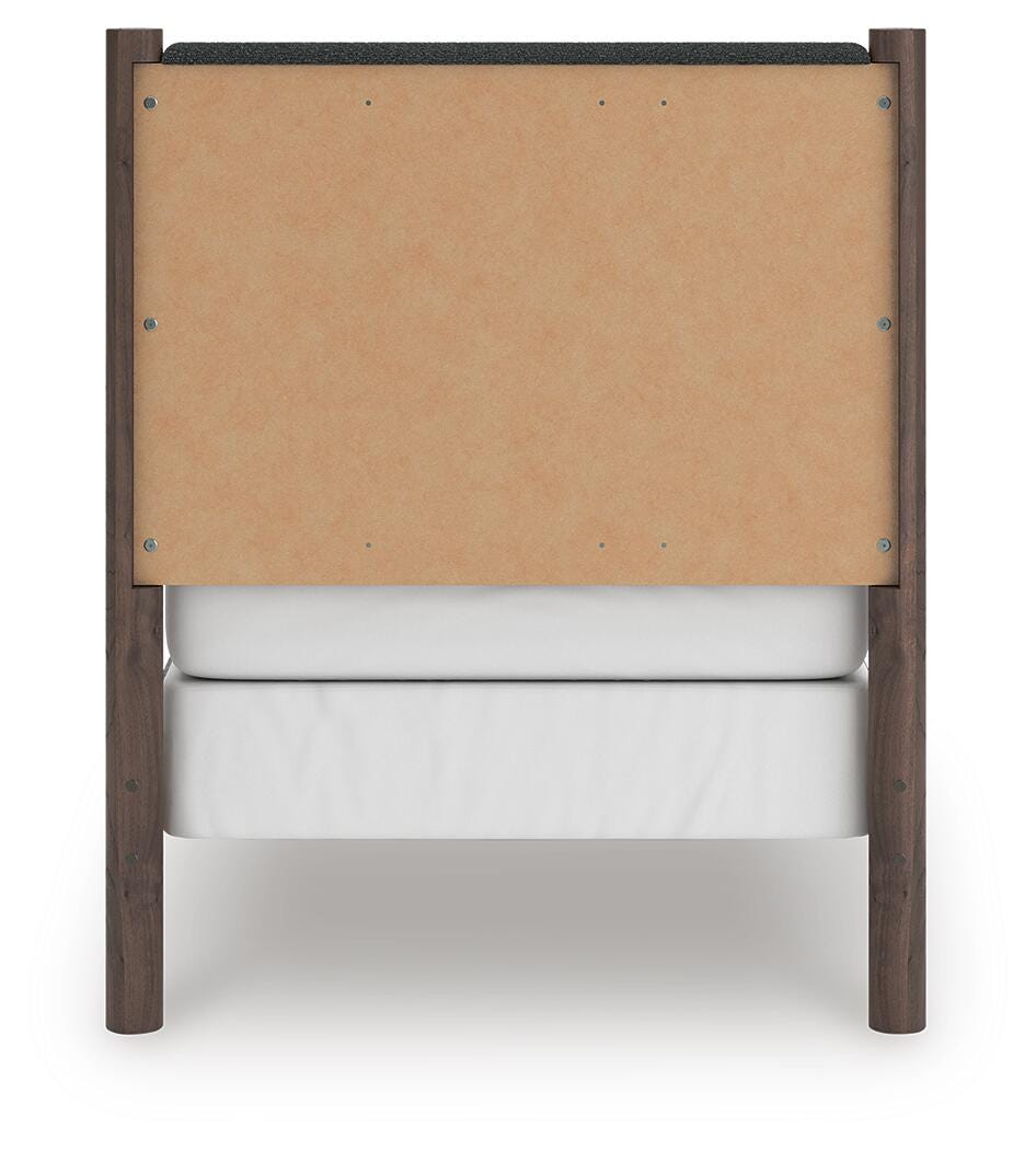 Pamytta Upholstered Panel Bed, Dresser, Mirror, Chest and Nightstand