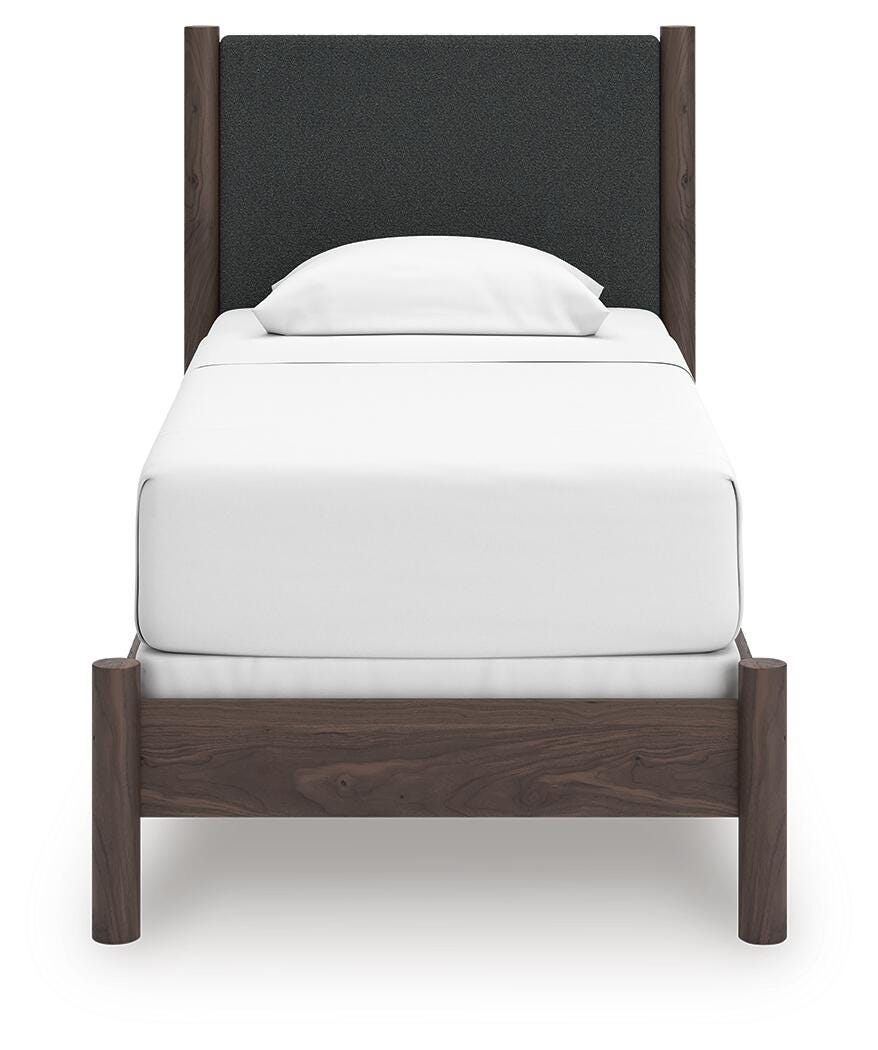 Pamytta Upholstered Panel Bed, Dresser and Mirror