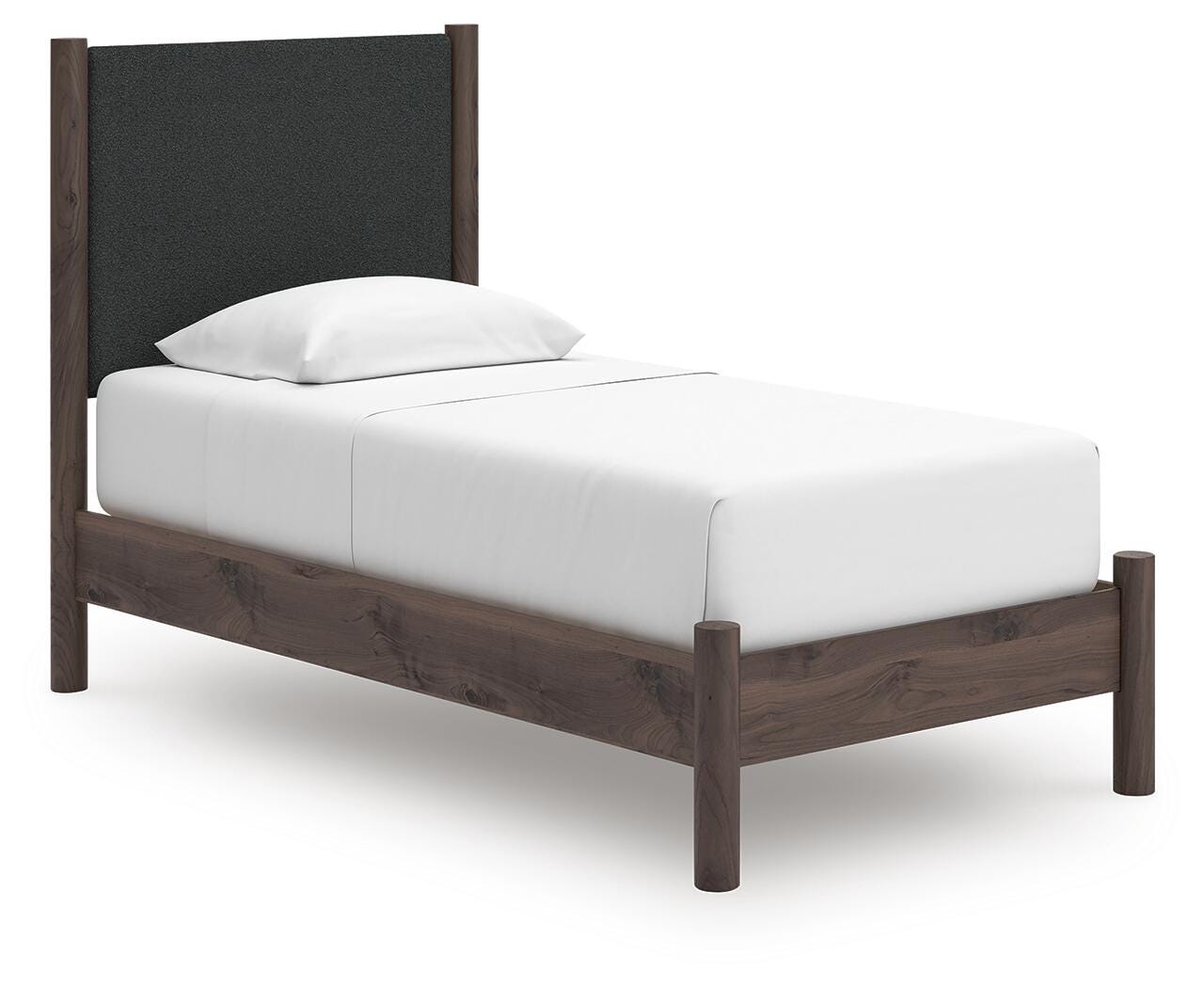 Pamytta Upholstered Panel Platform Bed, Dresser and Nightstand