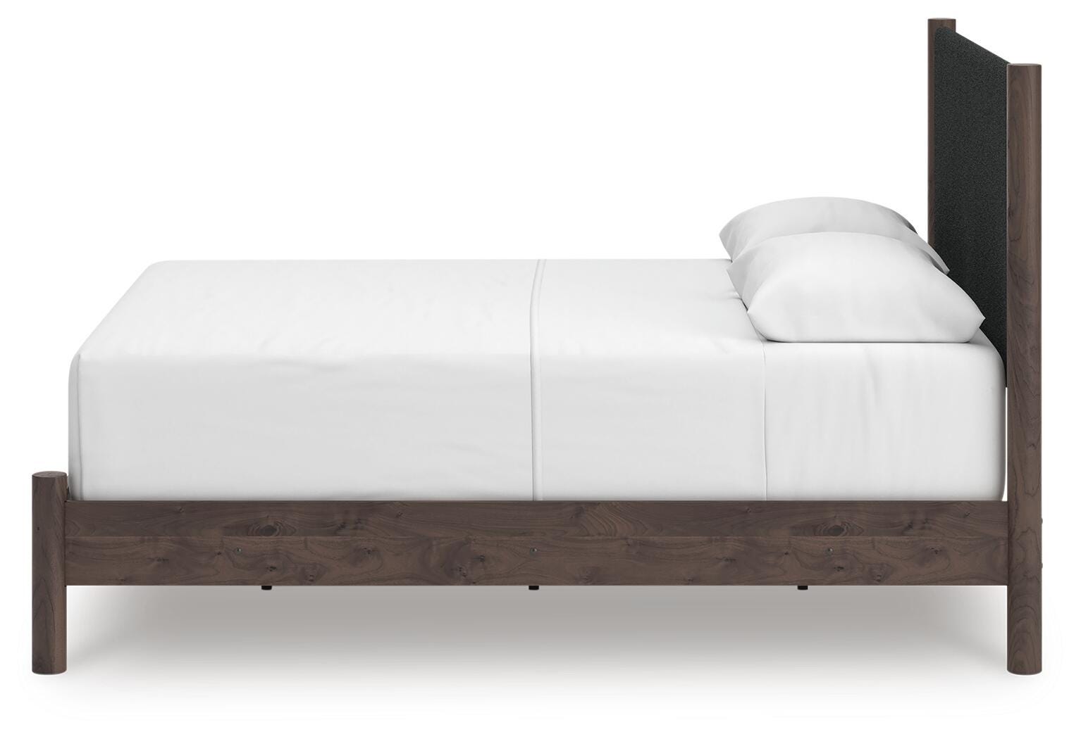 Pamytta Upholstered Panel Bed, Dresser, Mirror and Nightstand