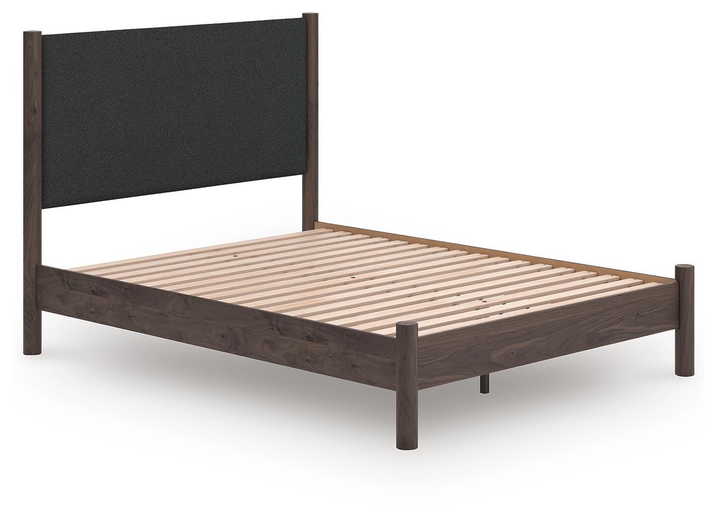 Pamytta Upholstered Panel Platform Bed, Dresser and Nightstand