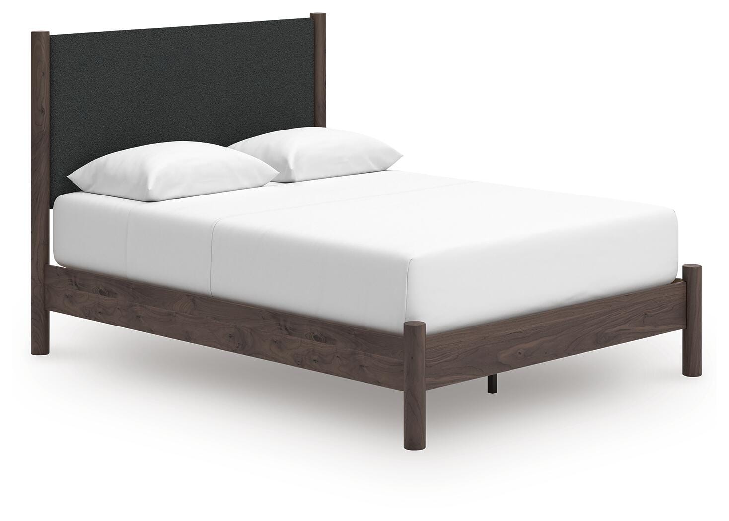 Pamytta Upholstered Panel Platform Bed, Dresser and Nightstand