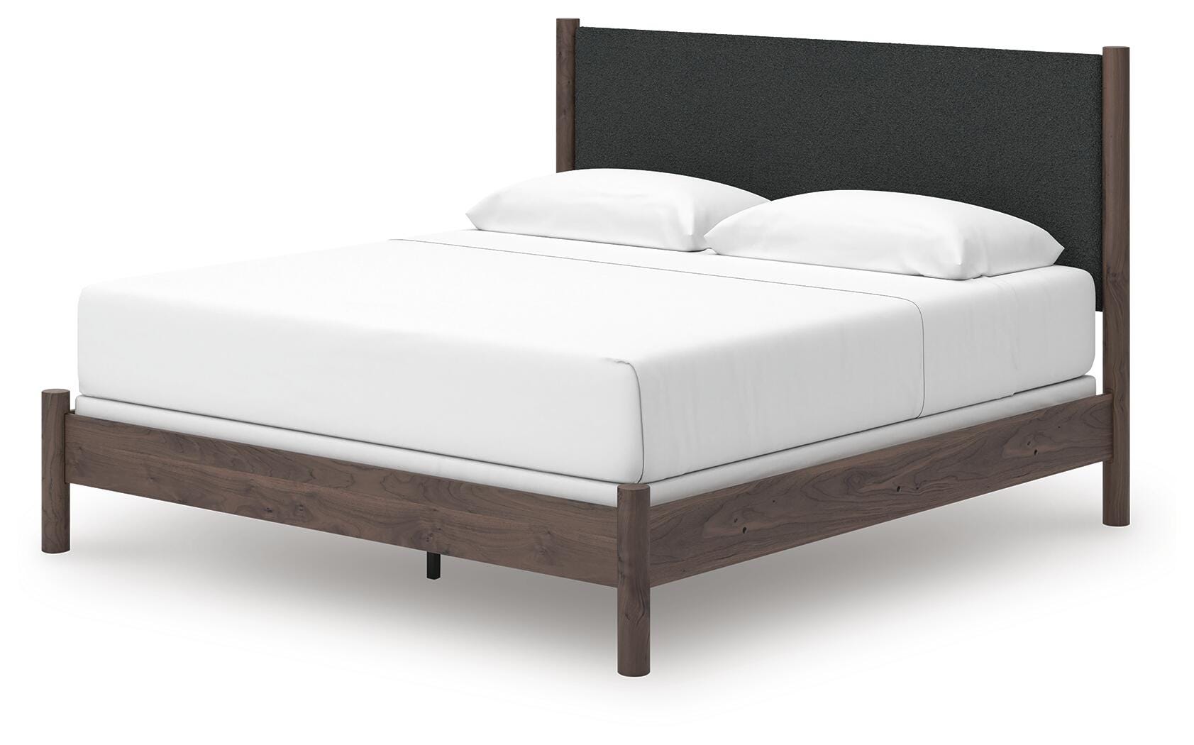 Pamytta Upholstered Panel Bed, Dresser, Mirror and Nightstand