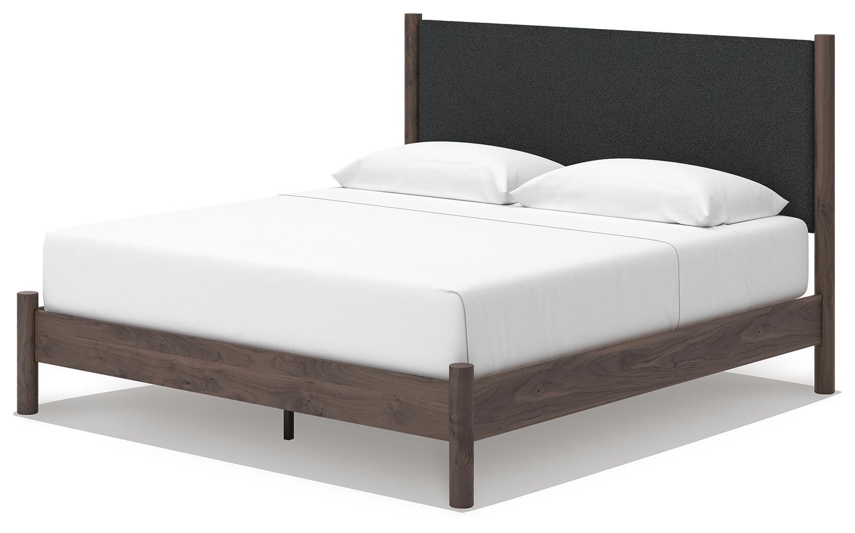 Pamytta Upholstered Platform Bed, Dresser and Mirror