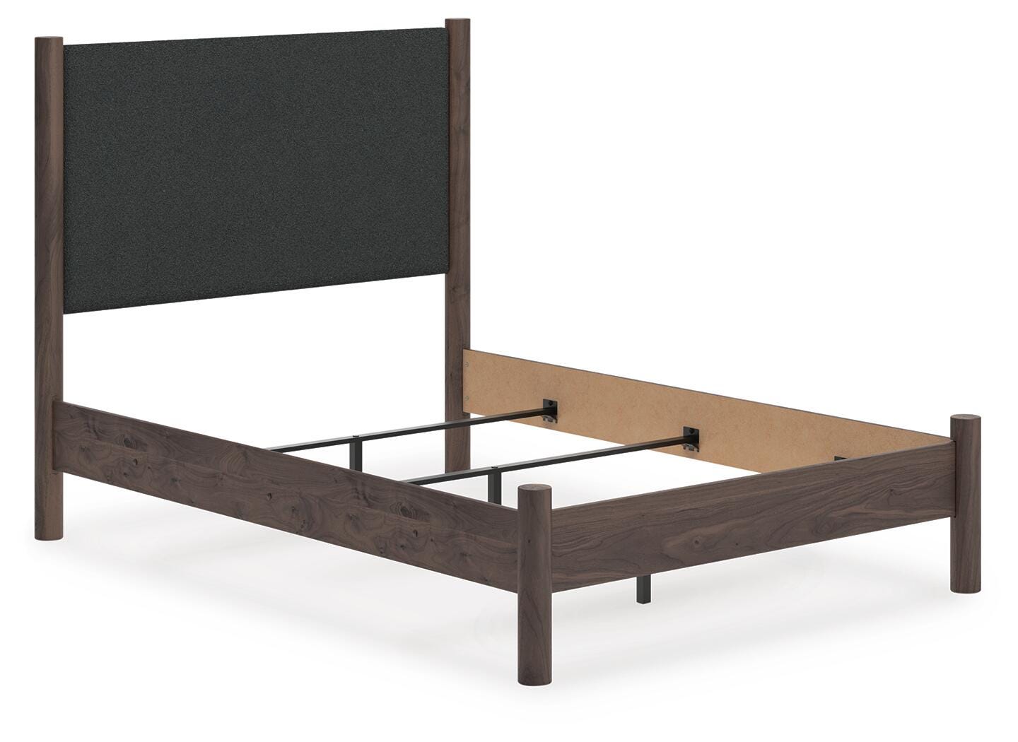 Pamytta Upholstered Panel Bed, Dresser, Mirror and Nightstand