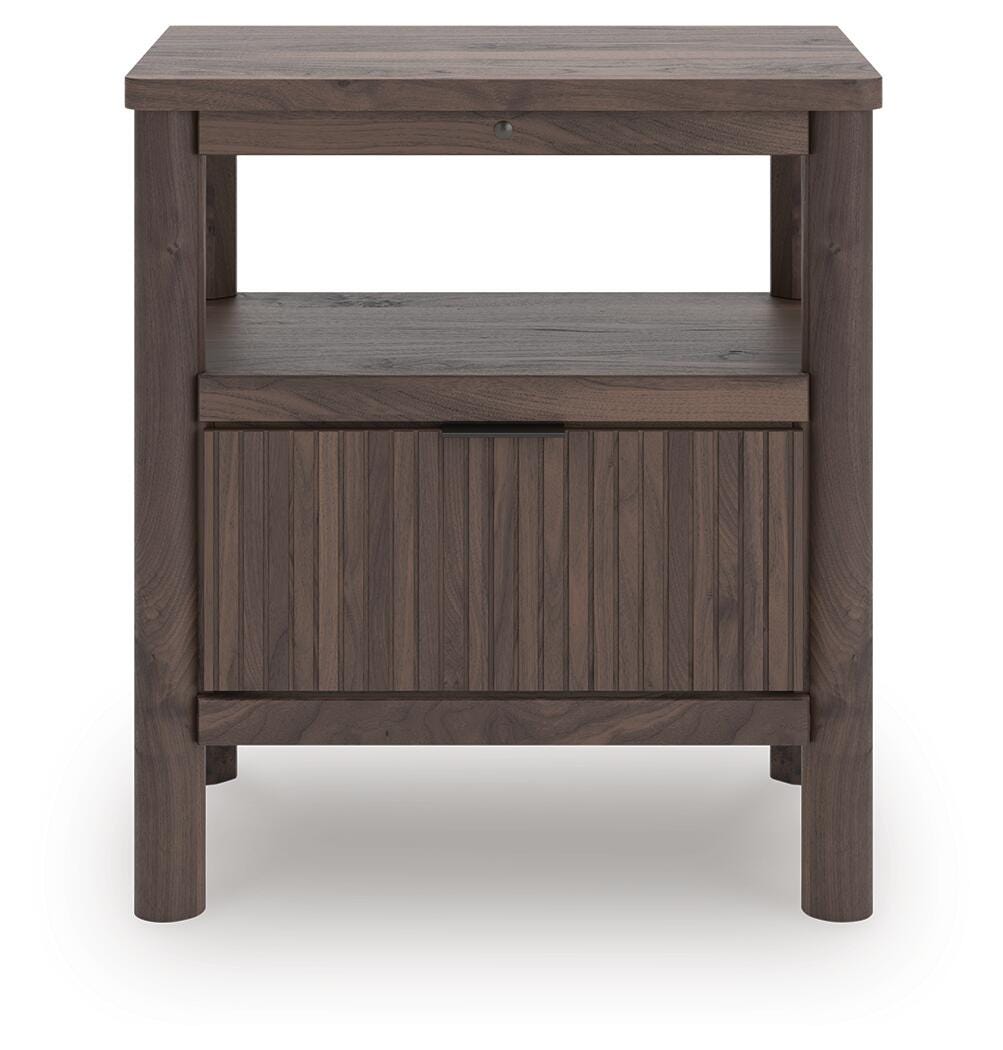 Pamytta Upholstered Panel Platform Bed, Dresser, Mirror, Chest and Nightstand