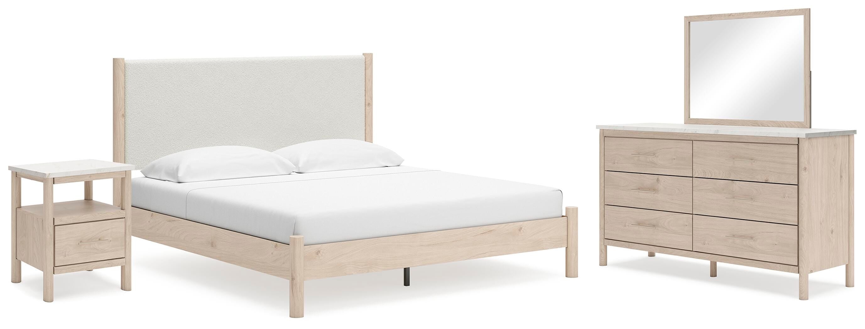 Cadmori Panel Bed, Dresser, Mirror and Nightstand