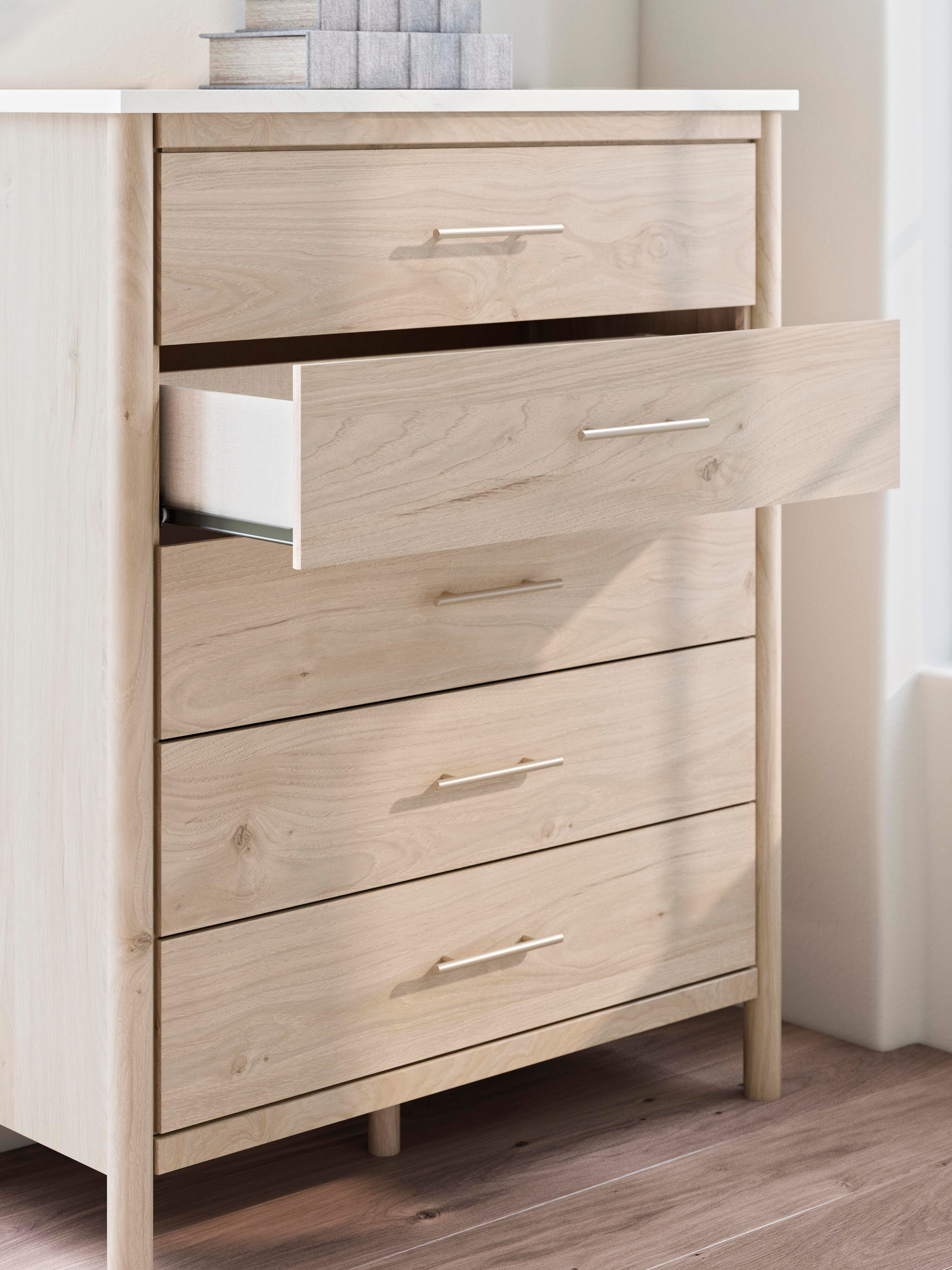 Cadmori Panel Bed, Dresser, Mirror, Chest and 2 Nightstands