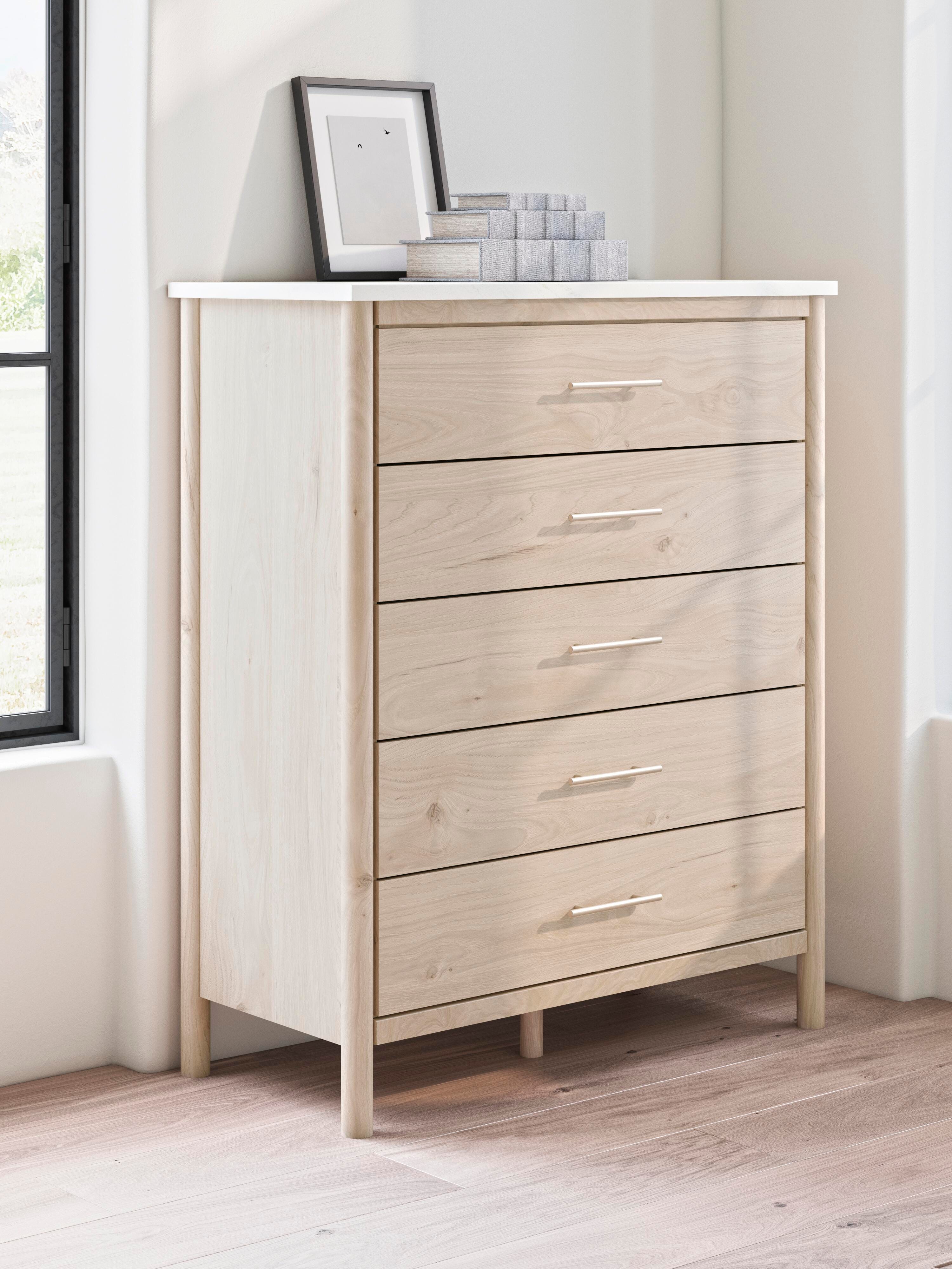 Cadmori Panel Bed, Dresser, Mirror and Chest