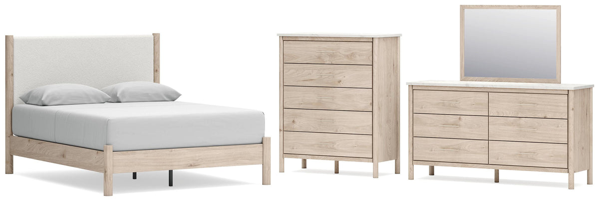 Cadmori Panel Bed, Dresser, Mirror and Chest