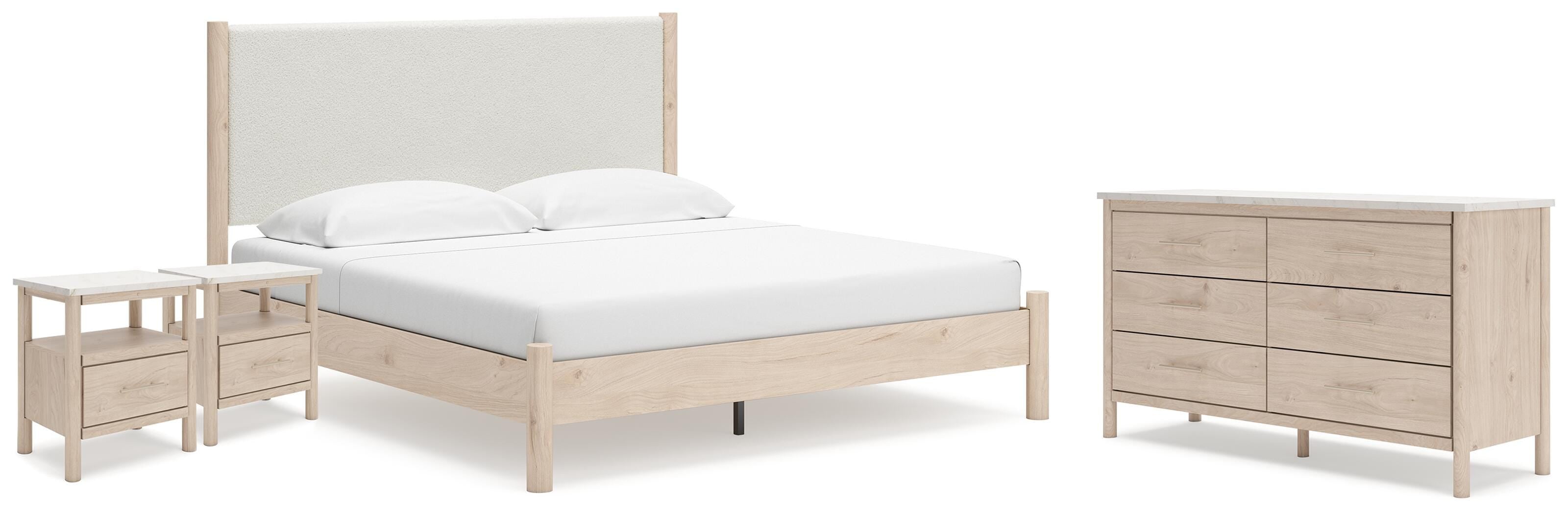 Cadmori Panel Bed, Dresser and 2 Nightstands