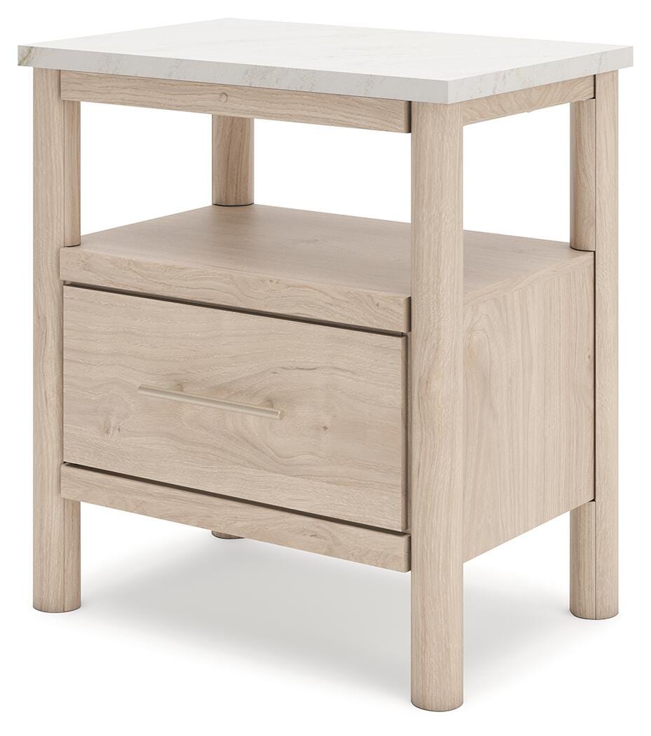 Cadmori Upholstered Panel Bed and 2 Nightstands