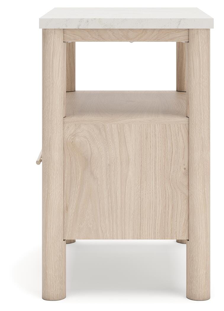 Cadmori Upholstered Panel Bed and 2 Nightstands