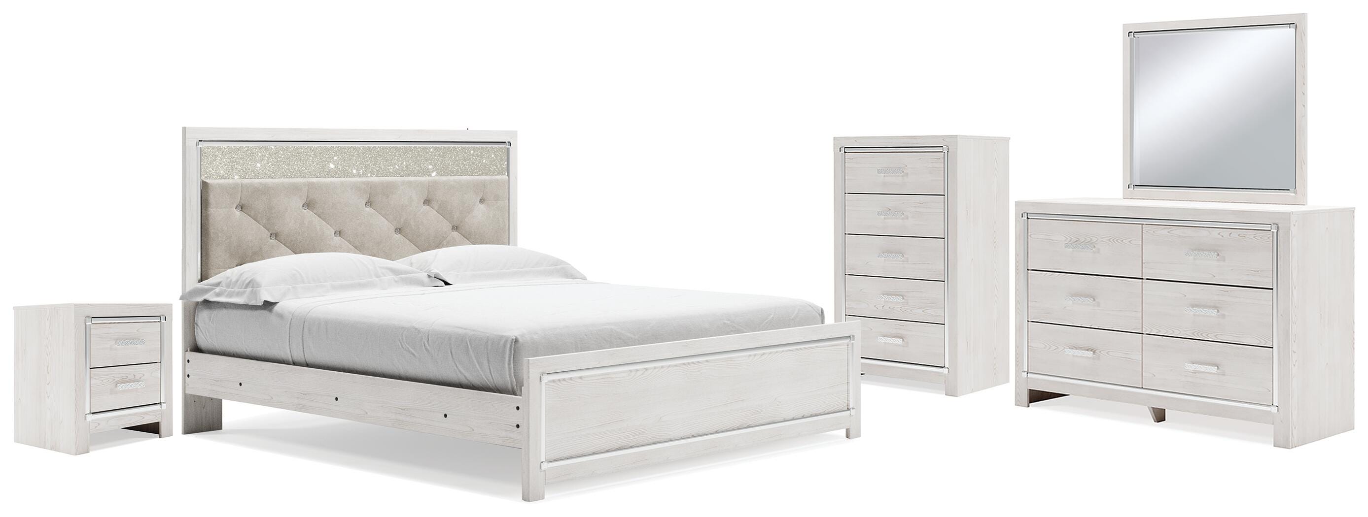 Altyra Panel Bed, Dresser, Mirror, Chest and Nightstand