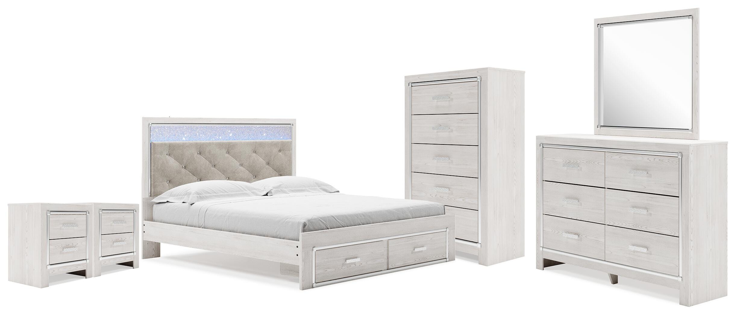 Altyra Storage Bed, Dresser Mirror, Chest and 2 Nightstands