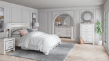 Altyra Panel Headboard with Mirrored Dresser