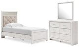 Altyra Panel Bed with Mirrored Dresser