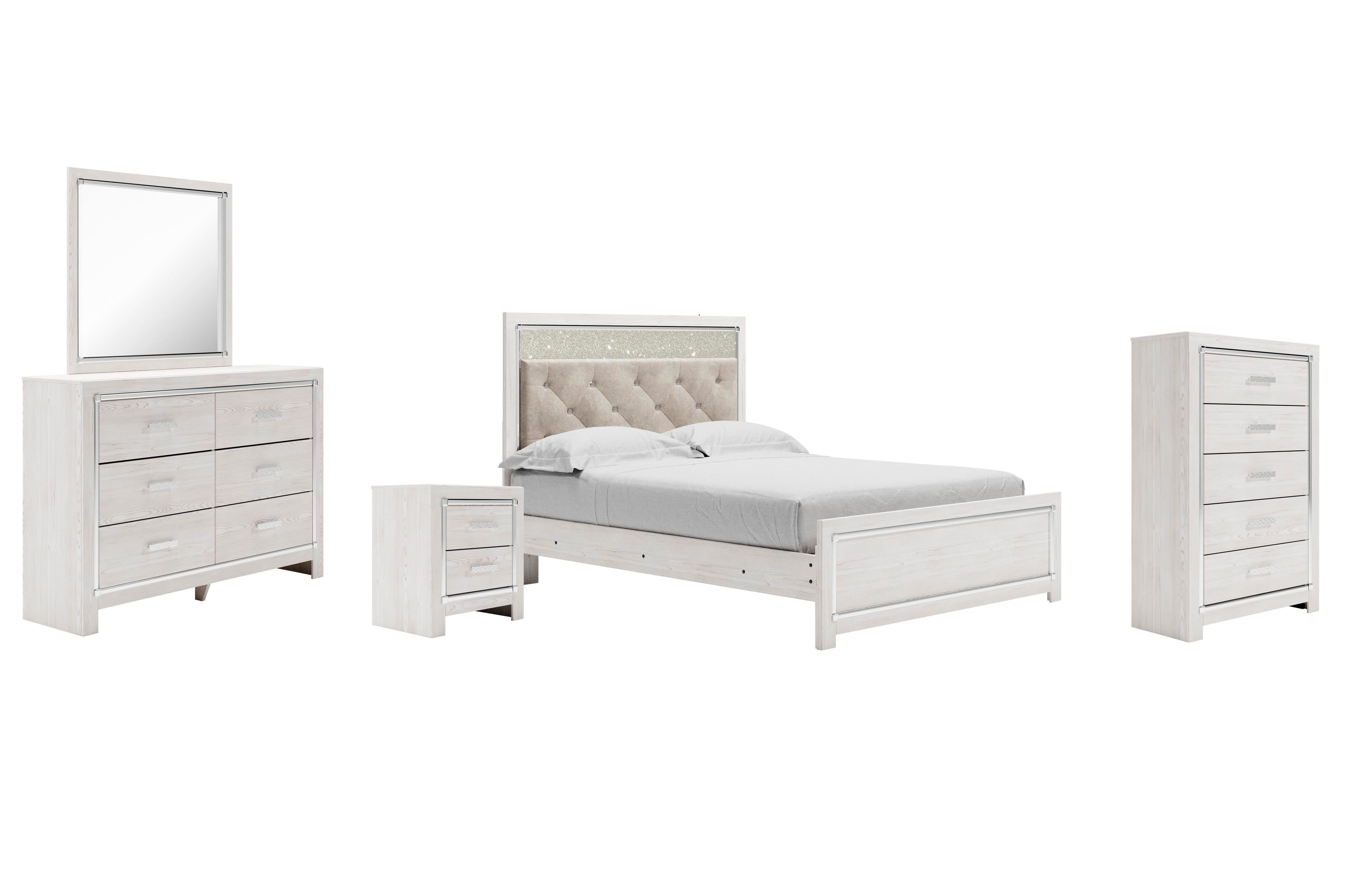 Altyra Panel Bed, Dresser, Mirror, Chest and Nightstand