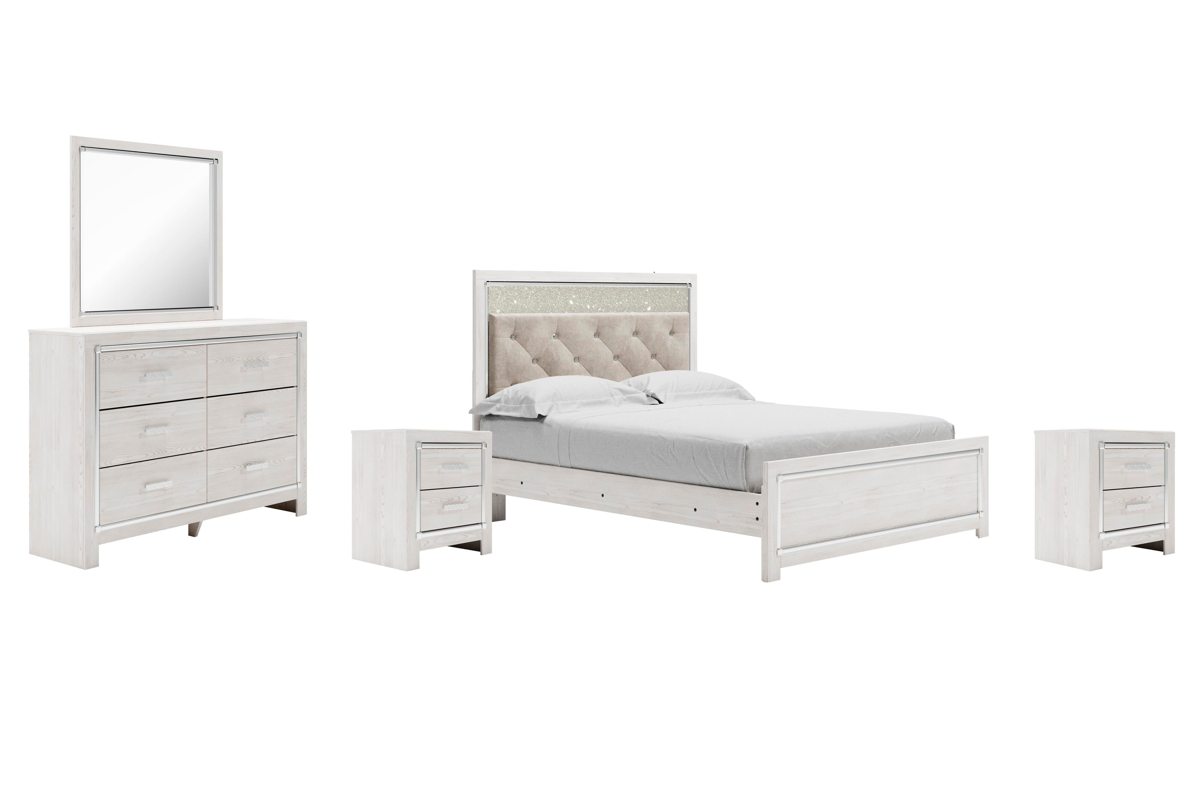 Altyra Panel Bed, Dresser, Mirror and 2 Nightstands
