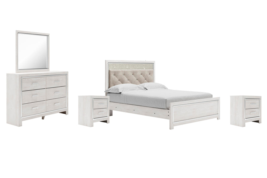 Altyra Panel Bed, Dresser, Mirror and 2 Nightstands