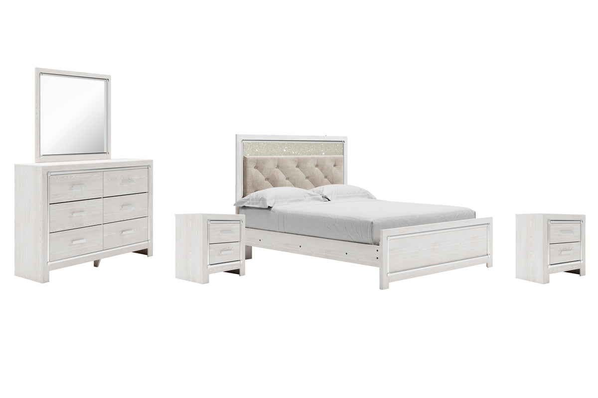 Altyra Panel Bed, Dresser, Mirror and 2 Nightstands