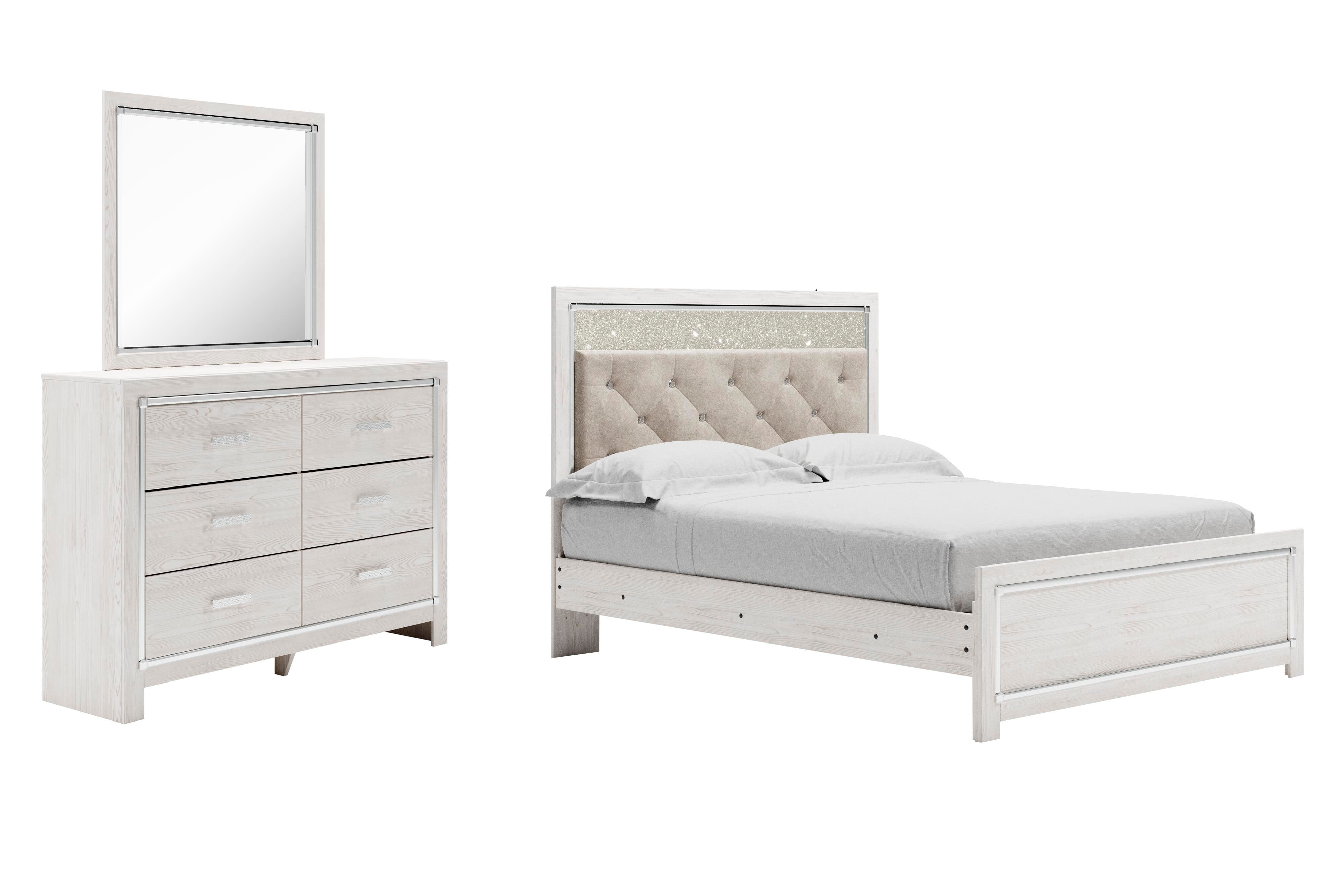Altyra Panel Bed with Mirrored Dresser