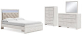 Altyra Panel Storage Bed, Dresser, Mirror and Chest