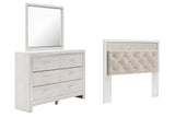 Altyra Panel Headboard with Mirrored Dresser