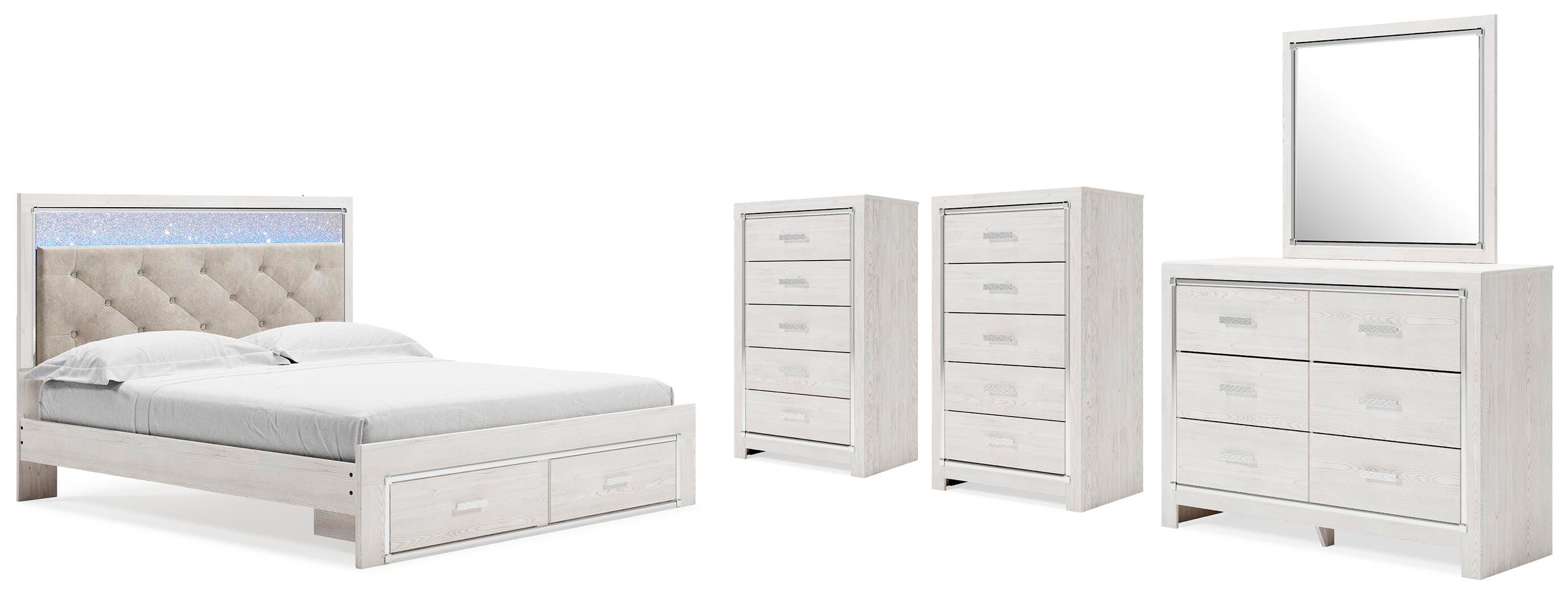 Altyra Storage Bed, Dresser, Mirror and 2 Chests