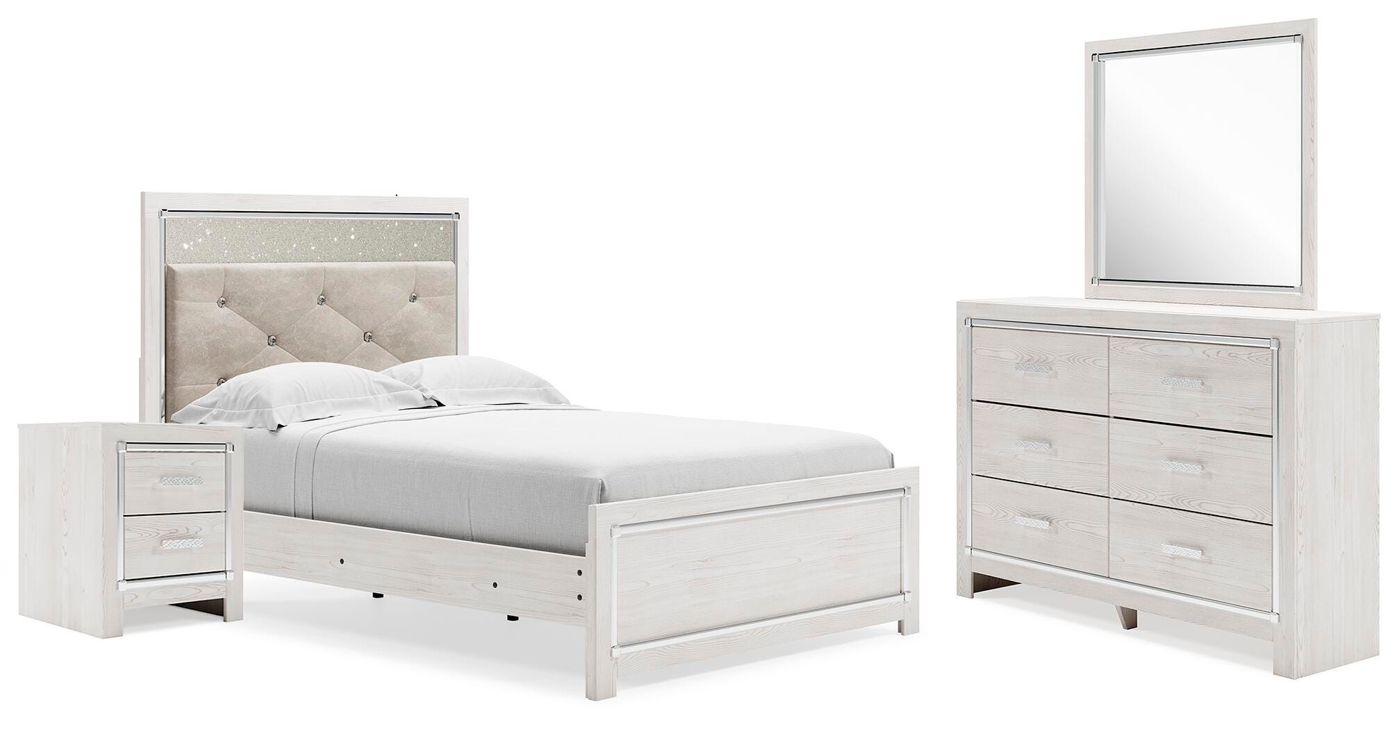 Altyra Panel Bed, Dresser, Mirror and Nightstand