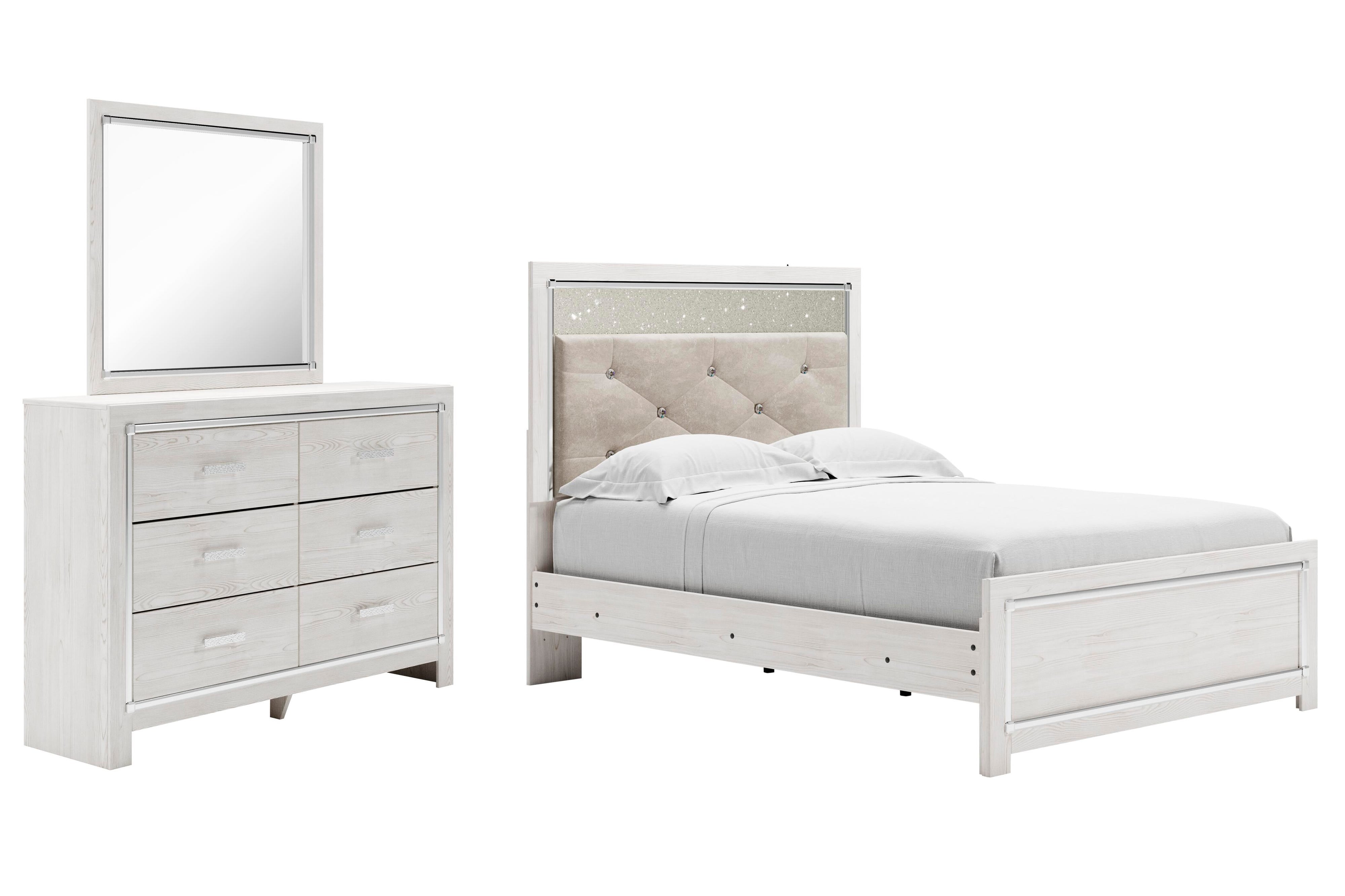 Altyra Panel Bed with Mirrored Dresser