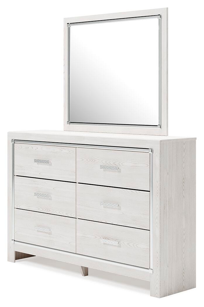 Altyra Bookcase Panel Bed, Dresser, Mirror and Chest