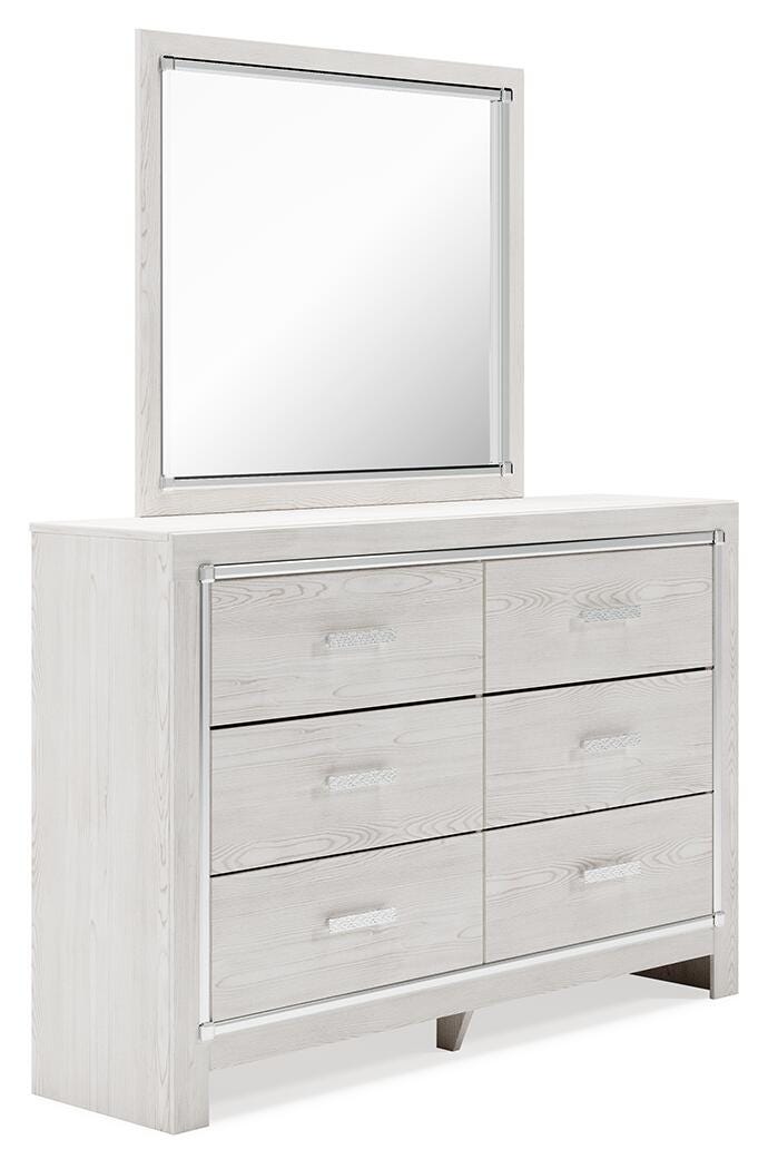 Altyra Bookcase Panel Bed, Dresser, Mirror and Chest