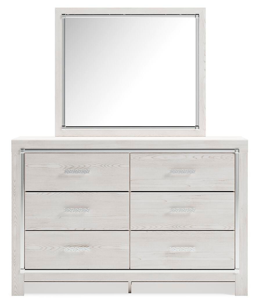 Altyra Panel Bed with Mirrored Dresser and Chest