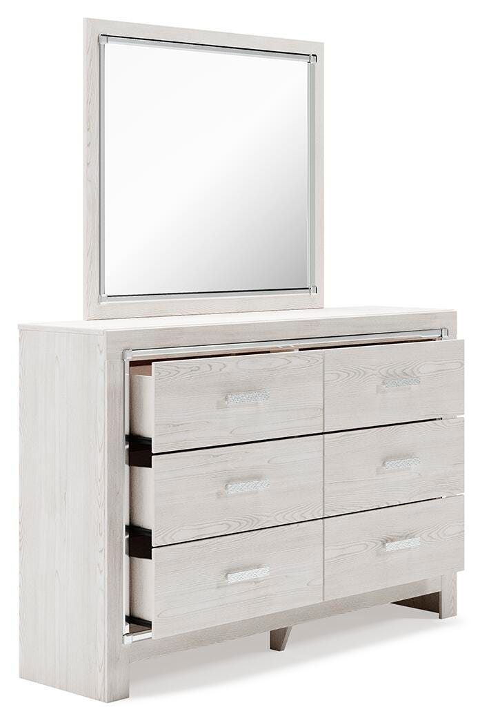 Altyra Panel Bed with Mirrored Dresser and Chest