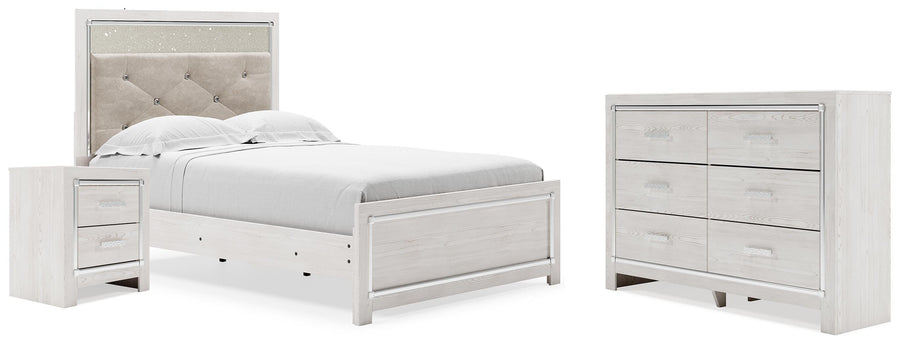 Altyra Upholstered Panel Bed, Dresser and Nightstand