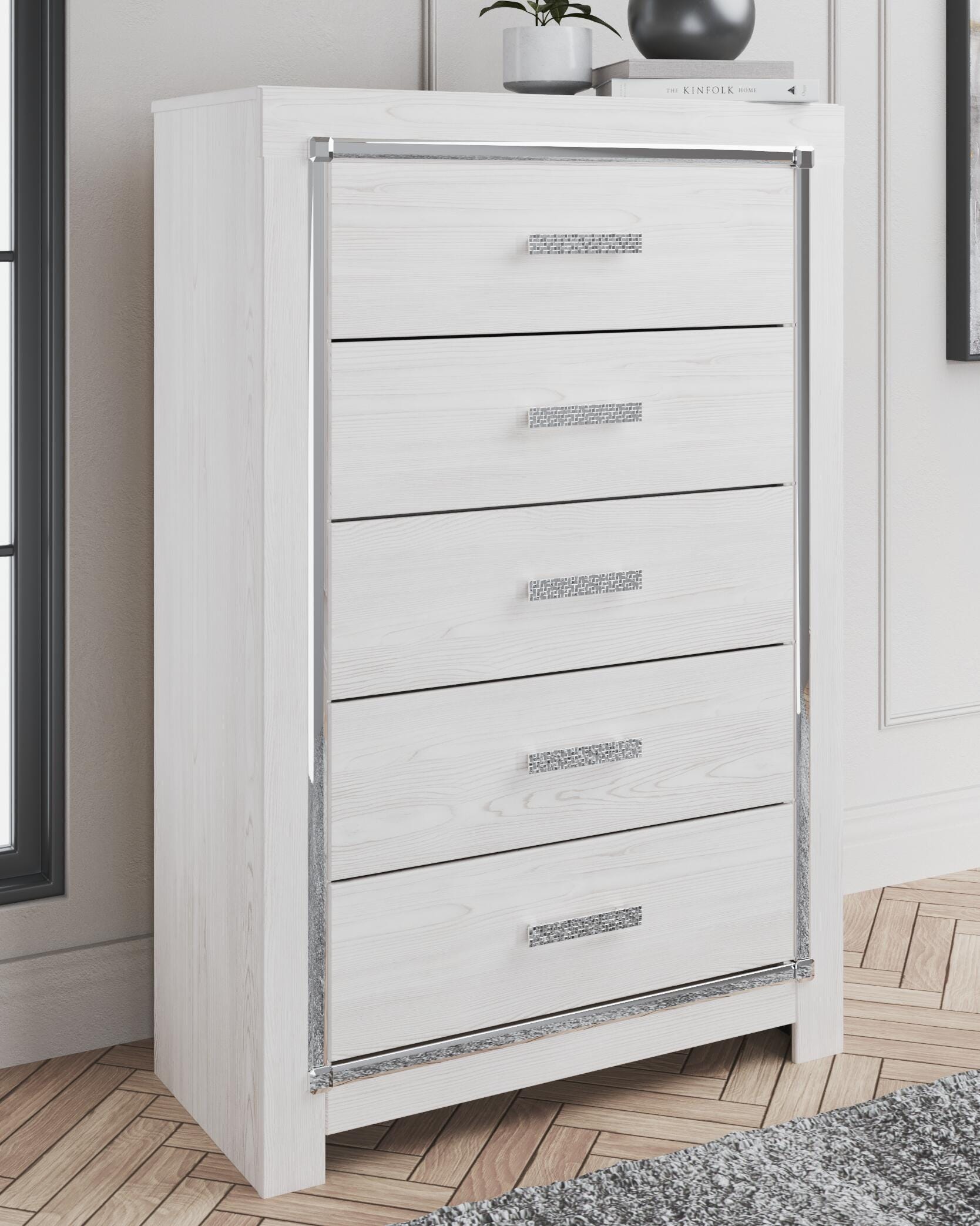 Altyra Panel Storage Bed, Dresser, Mirror and Chest