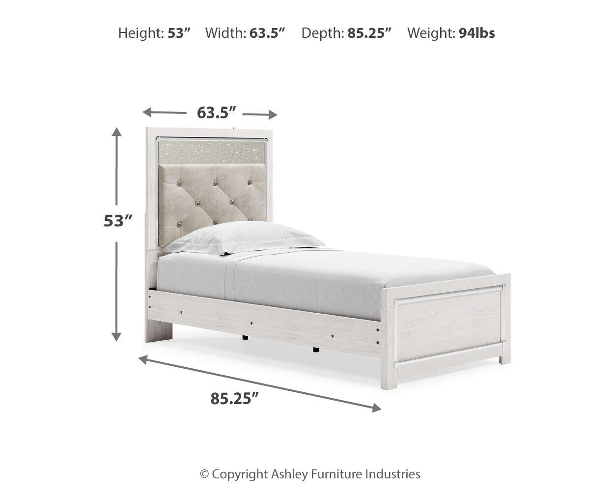 Altyra Upholstered Panel Bed and 2 Nightstands