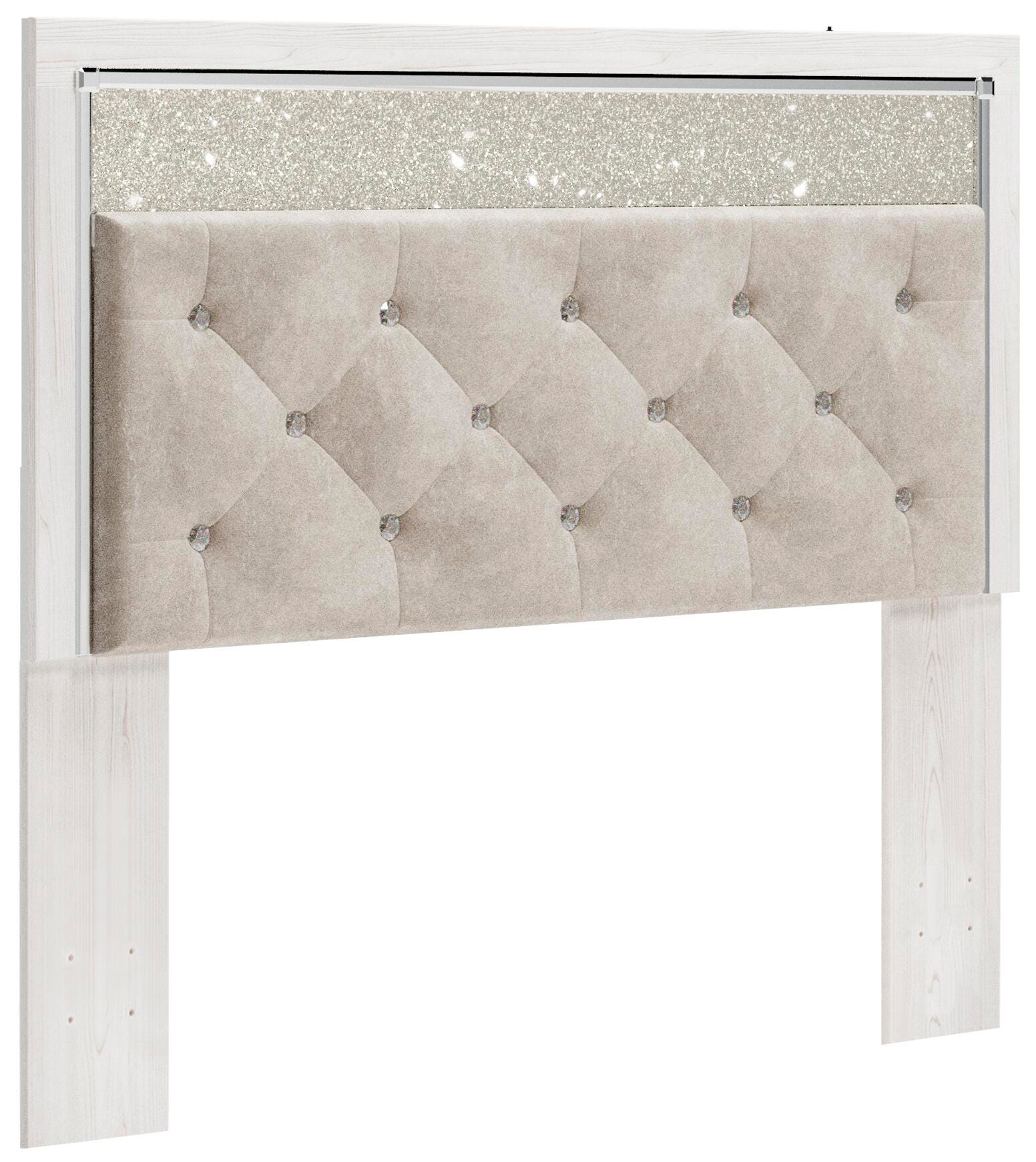 Altyra Panel Headboard with Mirrored Dresser